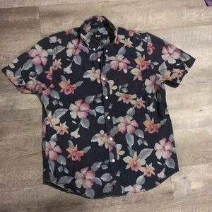 HUF Men’s L Floral Pattern short sleeve button-up